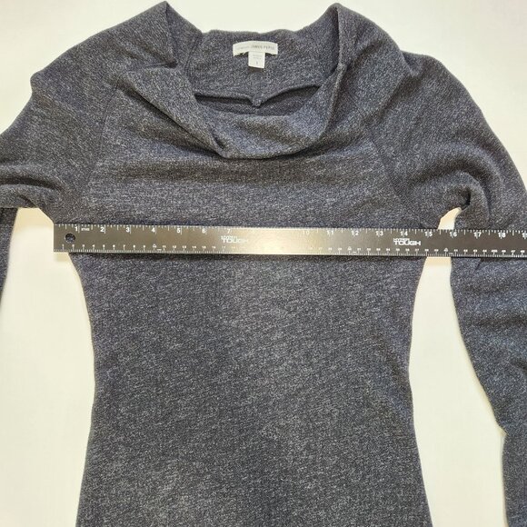 James Perse Dress Size 1 Small Black Raglan Long Sleeve Cowl Neck Sheath - Picture 5 of 10